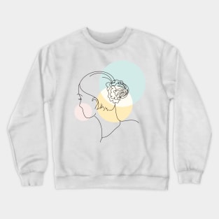 abstract lady, line art woman Crewneck Sweatshirt